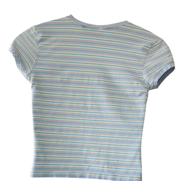 No Boundaries Lgt Blue, White ,Yellow and Teal Short Sleeve T shirt Jr. Size 7-9 - Picture 2 of 8